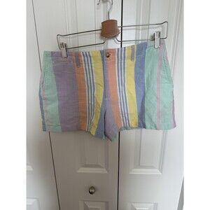 Polo Ralph Lauren Pastel Multi Stripe Linen Cotton Shorts Women's Size 6